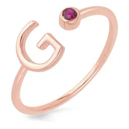 Malabar Gold and Diamonds 14k Gold Alphabet G Ring for Women-picture-32