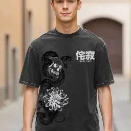 Bewakoof Black Cotton Oversized Fit Graphic T-Shirt-image-76