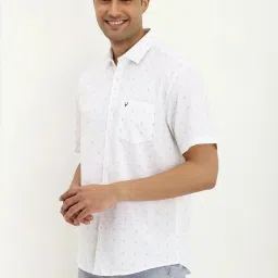 Allen Solly White Cotton Slim Fit Printed Shirt image 3