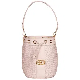 Saint G Pink Textured Medium Bucket Bag image 3