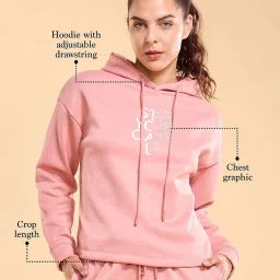 Enamor Peach Printed Sweatshirt image 3