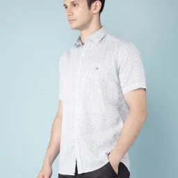 Crimsoune Club Blue Cotton Slim Fit Printed Shirt image 3