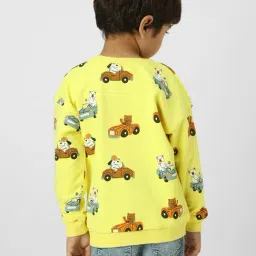 Nauti Nati Boys Yellow Printed Regular Fit Sweatshirt image 2