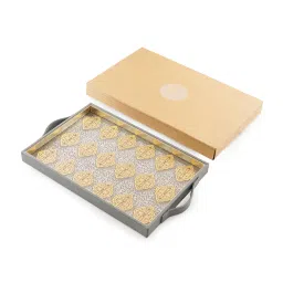 Pure Home and Living Grey Leather Solid Tray image 3