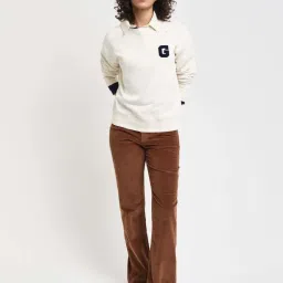 Gant Cream Cotton Logo Patch Work Sweatshirt image 3