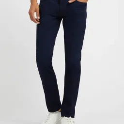 Guess Blue Slim Fit Solid Jeans-picture-44