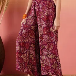 Inweave Maroon Printed Palazzos image 3