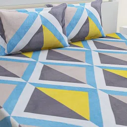 Romee Grey Microfibre Geometric Bed Sheets image 3
