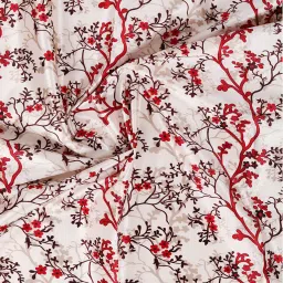 Romee Maroon Polyester Floral Curtains and Sheers image 3