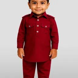 JBN Creation Boys Solid Kurta with Trousers-picture-31