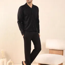 Sweet Dreams Black Regular Fit Solid Lounge Set image 3