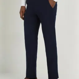 Allen Solly Navy Slim Fit Trousers image 3