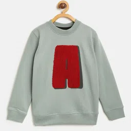Cherry Crumble Kids Green & Maroon Applique Sweatshirt-picture-49