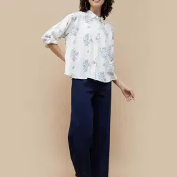 Colour Me by Melange White Printed Shirt image 5