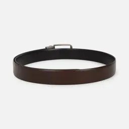Van Heusen Brown Leather Textured Reversible Belt image 2