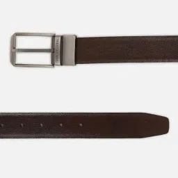 Van Heusen Brown Leather Textured Reversible Belt image 4