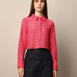 Only Pink Crochet Shirt-image-3