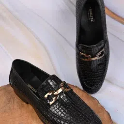 Cobblerz Men's Black Casual Loafers-image-97