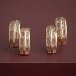 Kushal's Fashion Jewellery White Rose Gold Polished Silver Earring for Women-image-35