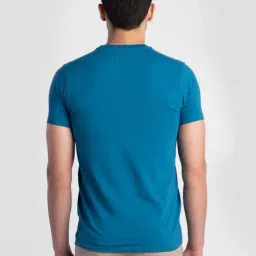 Reid & Taylor Teal Cotton Regular Fit T-Shirt image 2
