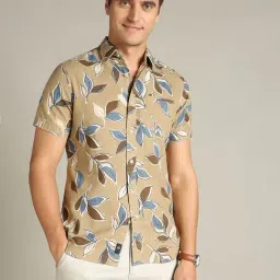 Dockers Beige Straight Fit Printed Shirt image 4