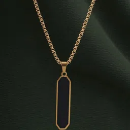 PALMONAS Men 18KT Gold-Plated Stainless Steel Anti-Tarnish Midnight Prism Necklace-picture-27