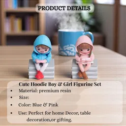 Ascension Blue Couple Glossy Living Room 2 Pieces Medium Showpieces 1.5" image 5