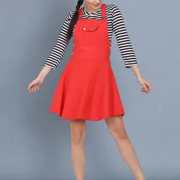 CORSICA Women Striped Round Neck Fit & Flare Dress-image-6