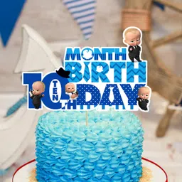 Zyozi Boss Baby 10th Month Birthday Cake Topper for Baby Boy Blue-image-18