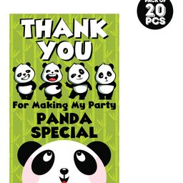 Zyozi Panda theme Thank You for Making Party Panda Special Tags for Birthday Green - Pack of 20-picture-2
