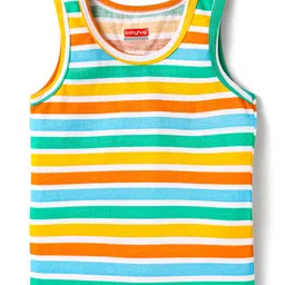 Babyhug 100% Cotton Single Jersey Knit Sando With Stripes - Yellow-picture-25