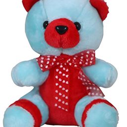 Tickles Teddy Bear with Heart Ribbon Bow Soft Stuffed Plush Toy For Kids Boys & Girls Birthday Gift Valentine's Day (Color: Blue Size: 25 cm)-picture-19