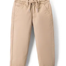 Ruff Cotton Woven Full Length Solid Color Trouser - Beige-image-66