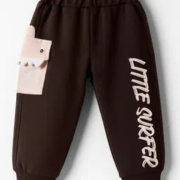 Mini Taurus Looper Knit Full Length Lounge Pant with Text Graphic - Brown-picture-10