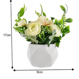 Myntra Elegant Homes White & Green Rose Ivy Artificial Plant With Pot image 4