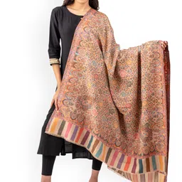 Naureen Floral Woven Design Pashmina Woollen Shawl-picture-15