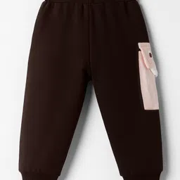 Mini Taurus Looper Knit Full Length Lounge Pant with Text Graphic - Brown image 2