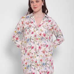 Numero Uno Women Floral Print Shirt Mini Dress-picture-24