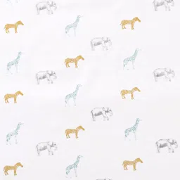 Zero Unisex Interlock Knit Towel & Wrappers Animal Print L 84 x B 81 cm - Yellow image 4