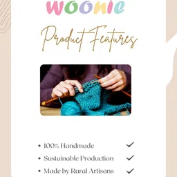 Woonie Knit Dog Designed Crochet Cap - Brown - Circumference - 32.5 Cm image 4