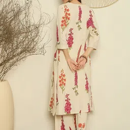 Indo Era Printed V-Neck Top With Trousers Co-Ords image 3