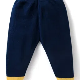 Babyhug Knitted Full Sleeves Pullover Sweater & Pant Set with Star Design - Navy Blue & Yellow image 5