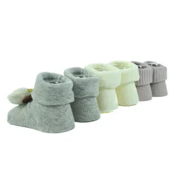 Yellow Bee Cotton Pack Of 3 Animals & Smiley 3D Applique Detailed Socks - Multi Colour image 5