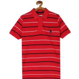 U.S. Polo Assn. Kids Red Striped Polo T-Shirt-image-15