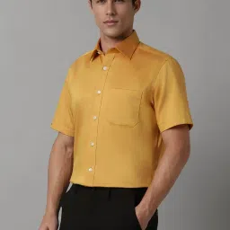 Louis Philippe Yellow Cotton Regular Fit Shirt image 3