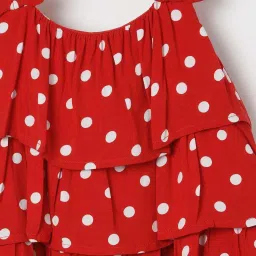 Juniors by Lifestyle Girls Red Printed Woven Top image 3