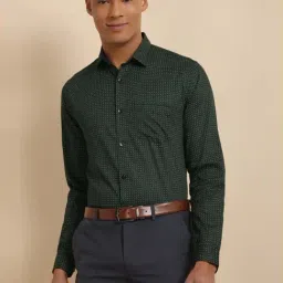Allen Solly Dark Green Cotton Slim Fit Printed Shirt-picture-18
