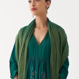 Rhua Bottle Green Ruh Zoya Kurta with Pant and Dupatta image 3