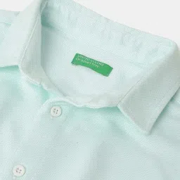 United Colors of Benetton Boys Blue Cotton Solid Full Sleeves Shirts image 3