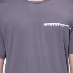 Dida Purple Polyster Regular Fit Solid T-Shirt image 5